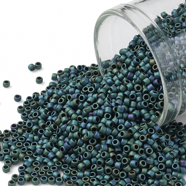 

PandaHall TOHO Round Seed Beads, Japanese Seed Beads, (706) Matte Color Iris Teal, 15/0, 1.5mm, Hole: 0.7mm, about 15000pcs/50g Glass Cyan