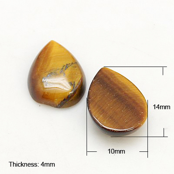 

PandaHall Gemstone Cabochons, teardrop, Natural Tiger Eye, 14x10x4mm Tiger Eye Teardrop