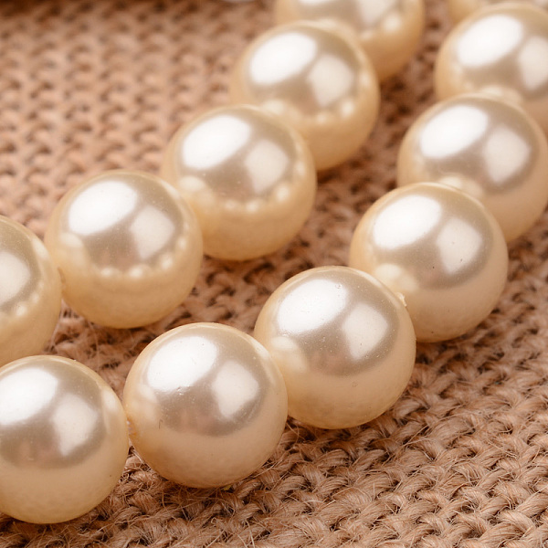

PandaHall Polished Round Grade A Shell Pearl Bead Strands, Light Goldenrod Yellow, 6mm, Hole: 1mm, about 64pcs/strand, 15.7 inch Shell Pearl...