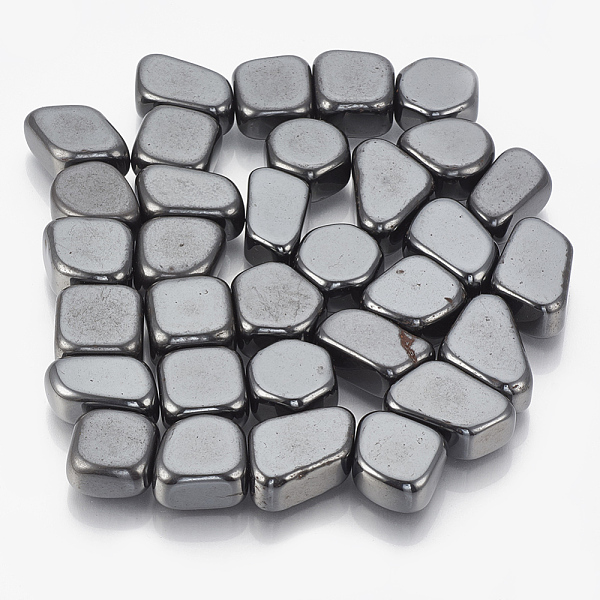 PandaHall Magnetic Synthetic Hematite Beads, No Hole/Undrilled, Nuggets, 19~34x14~26x11~12mm, about 55pcs/1000g Magnetic Hematite Nuggets