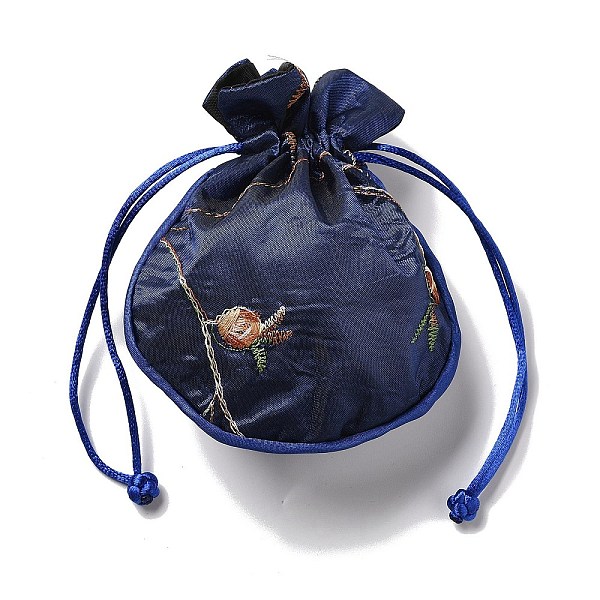 

PandaHall Chinese Brocade Packing Pouches, Drawstring Bags, Lining Random Color, Square with Flower Pattern, Midnight Blue, 14x11.7x0.2cm...