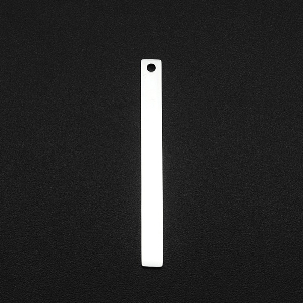 

PandaHall 201 Stainless Steel Pendants, Laser Cut, Bar/Rectangle, Stainless Steel Color, 40x4x1mm, Hole: 1.6mm 201 Stainless Steel Rectangle