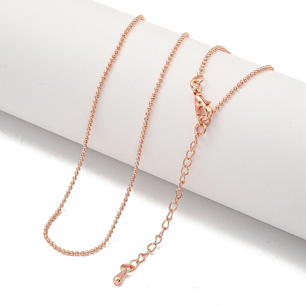 

PandaHall Brass Ball Chain Necklaces for Women, Rose Gold, 17.72 inch(450mm) Brass