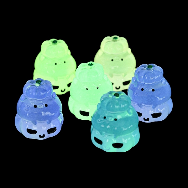 

PandaHall Halloween Luminous Resin Pumpkin Pig Display Decoration, Micro Landscape Decorations, Glow in the Dark, Mixed Color, 27x26x29mm..., Multicolor