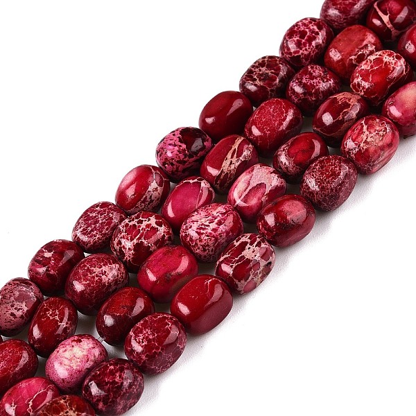 Brins de perles de jaspe impérial naturel