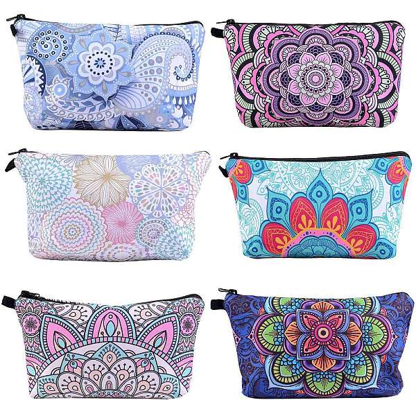 

PandaHall 6Pcs 6 Colors Polyester Tarp Zip Cosmetic Pouches, Rectangle with Flower Pattern, Mixed Color, 14.5x22.5x1.3cm, 1pc/color..., Multicolor
