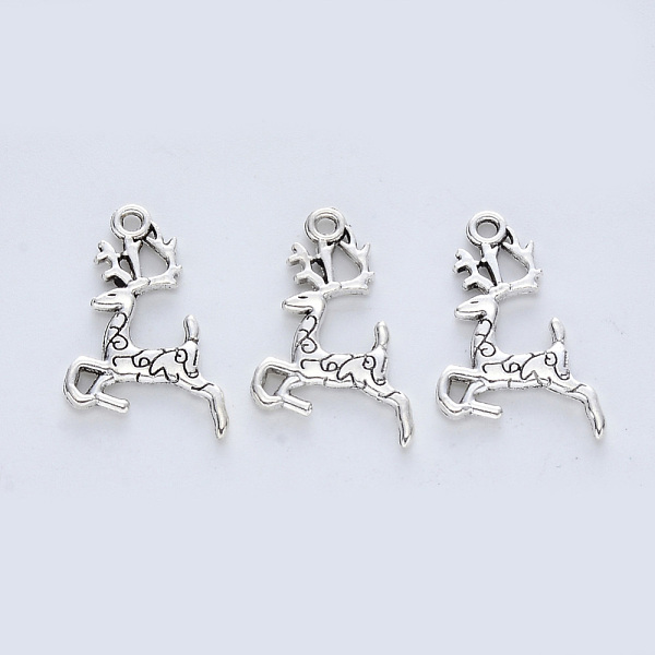 

PandaHall Tibetan Style Alloy Pendants, Cadmium Free & Lead Free, Elk Christmas Reindeer/Stag, Antique Silver, 20x14.5x2mm, Hole: 1.5mm...
