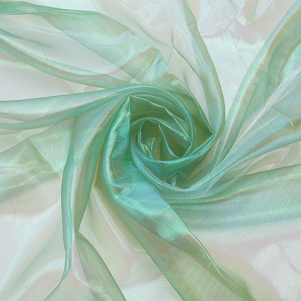 4.37Yard Sheer Fabric 59.05 Inch Wide Light Green Gradient Fabric Soft Draping Fabric Gradient Lace for DIY Dress Curtain Costume Background...