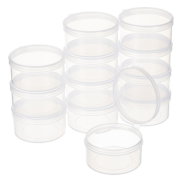PandaHall BENECREAT 40Pack 35ml Round Frosted Plastic Bead Storage Containers Box Case with Screw Top Lid for Items, Tiny Bead, Jewerlry...
