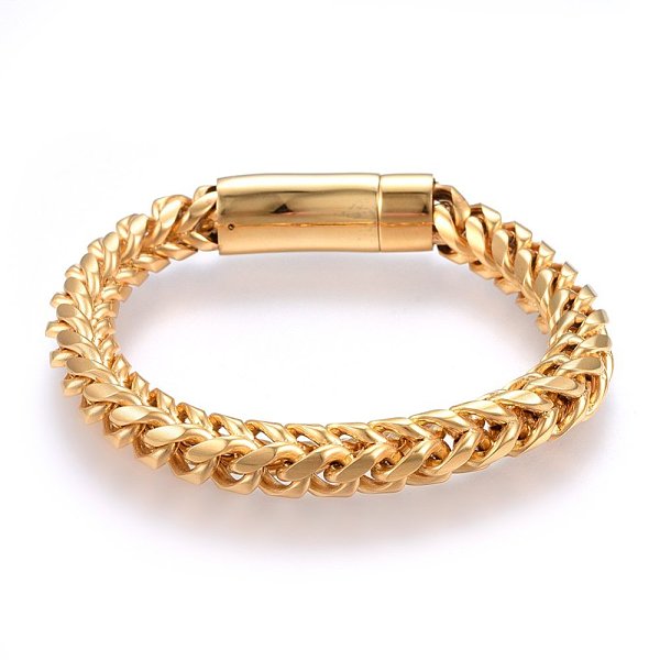 

PandaHall 304 Stainless Steel Chain Bracelets, with Bayonet Clasps, Golden, 9 inch(23cm), 10x8mm 304 Stainless Steel
