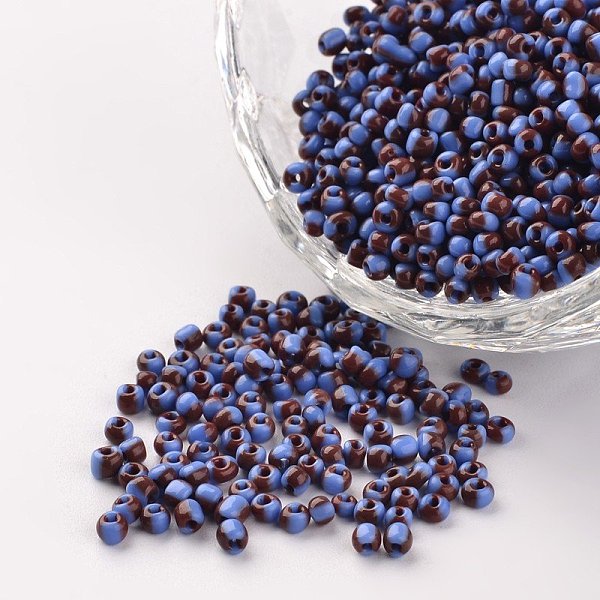 

PandaHall 12/0 Opaque Colours Seep Glass Beads, Round Seed Beads, Cornflower Blue, 1.5~2x2mm, Hole: 0.5mm, about 22500pcs/450g Glass Blue