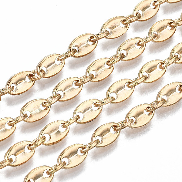 

PandaHall Alloy Coffee Bean Chains, Long-Lasting Plated, Unwelded, Cadmium Free & Nickel Free & Lead Free, Light Gold, Coffee Bean...