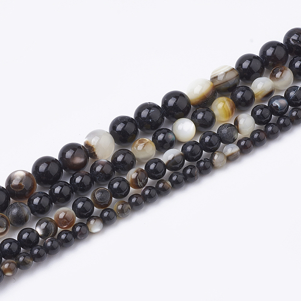 

PandaHall Black Lip Shell Bead Strands, Round, 6mm, Hole: 1mm, about 67pcs/strand, 15.55 inch Black Lip Shell Round