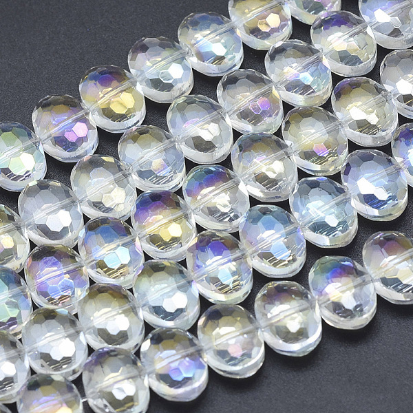 

PandaHall Glass Beads Strands, Mixed Style, Faceted, Oval, Mixed Color, 9x12x6mm, Hole: 1mm, about 30pcs/strand, 10.6 inch(27cm) Glass Oval..., Multicolor