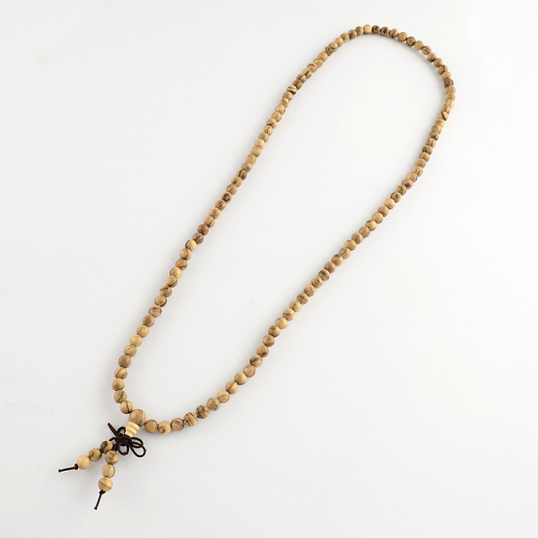 

PandaHall Dual-use Items, Wrap Style Buddhist Jewelry Wood Round Beaded Bracelets or Necklaces, Tan, 600mm, 108pcs/bracelet Wood Orange