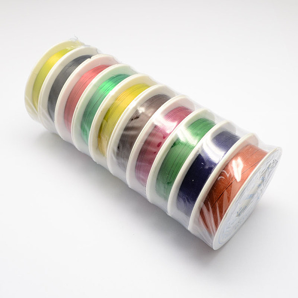 

PandaHall Round Iron Wire, Mixed Color, 26 Gauge, 0.4mm, about 39.37 Feet(12m)/roll, 10 rolls/set Iron Round Multicolor