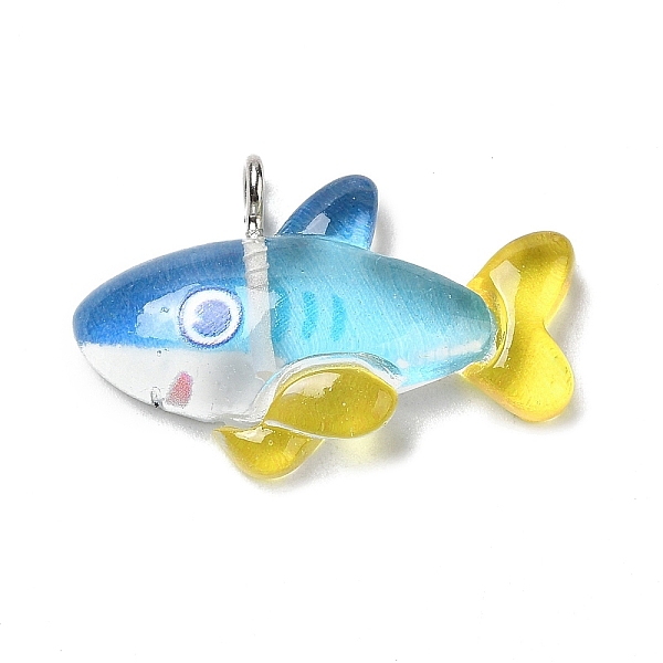 

PandaHall Ocean Theme Transparent Resin Cartoon Pendants, Sea Animal Charms with Platinum Tone Iron Loops, Fish, 19x28x6mm, Hole: 2mm...
