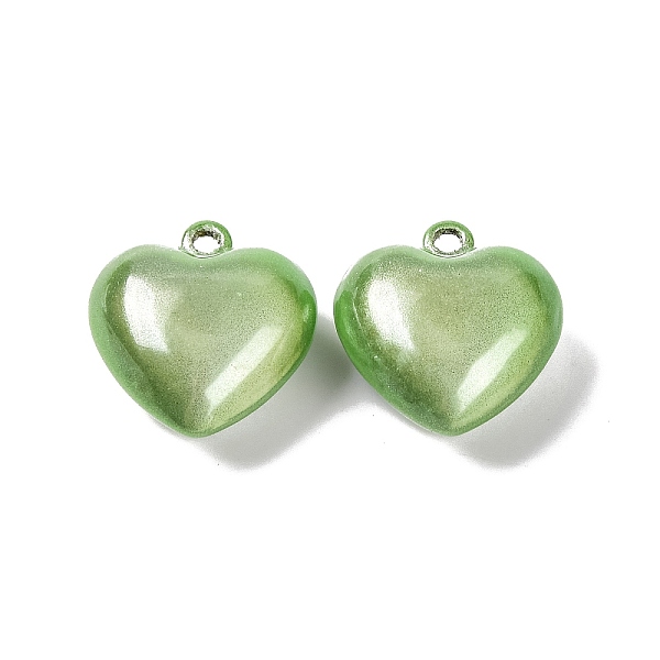 

PandaHall Rack Plating Brass Pendants, Cadmium Free & Nickel Free & Lead Free, Heart Charms, Light Green, 20x19x10mm, Hole: 2mm Brass Heart
