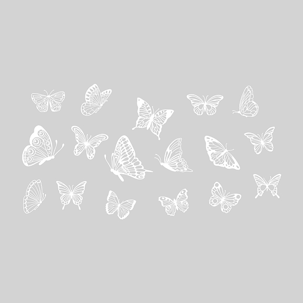 PandaHall SUPERDANT White Butterfly Wall Stickers Wall Decals Fluttering Butterflies Stickers and Murals DIY Art PVC Wall Decal for Girl's...