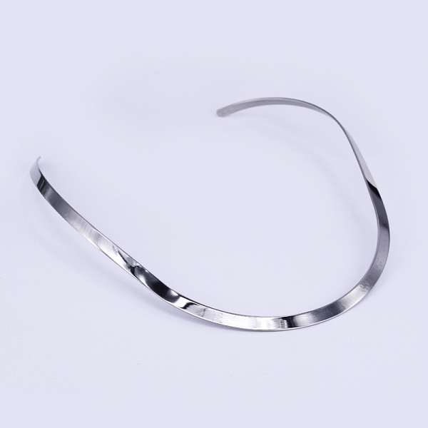 

PandaHall 304 Stainless Steel Choker Necklaces, Rigid Necklaces, Stainless Steel Color, 4.72 inchx5.31 inch(12x13.5cm) 304 Stainless Steel