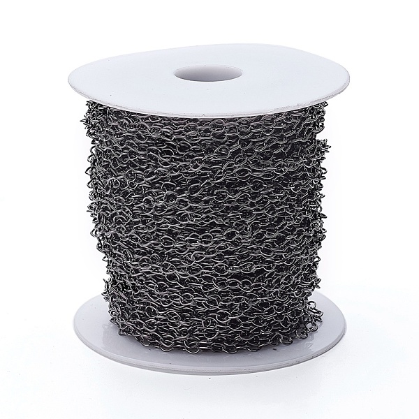 

PandaHall Iron Cable Chains, Unwelded, with Spool, Oval, Lead Free & Nickel Free, Gunmetal, 5x4x1mm, about 164.04 Feet(50m)/roll Iron