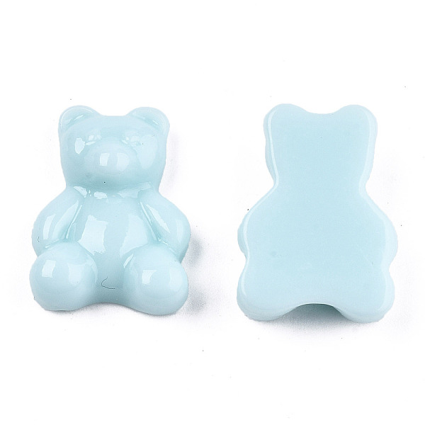 

PandaHall Opaque Resin Cabochons, Bear, Light Blue, 20x15x6~7mm Resin Bear
