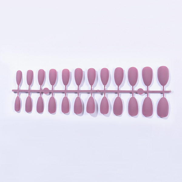 PandaHall Solid Colors Matte Plastic False Nails Full Cover Fake Nails Tips, Natural Medium Length Press on Nails, Flamingo, 18~24x7~14mm...
