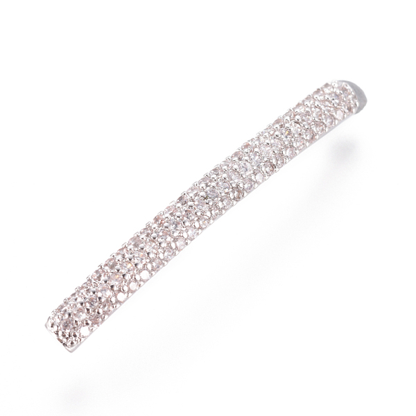 

PandaHall Brass Micro Pave Cubic Zirconia Beads, Tube, Clear, Platinum, 38x4x3mm, Hole: 1.5mm Brass+Cubic Zirconia Tube Clear
