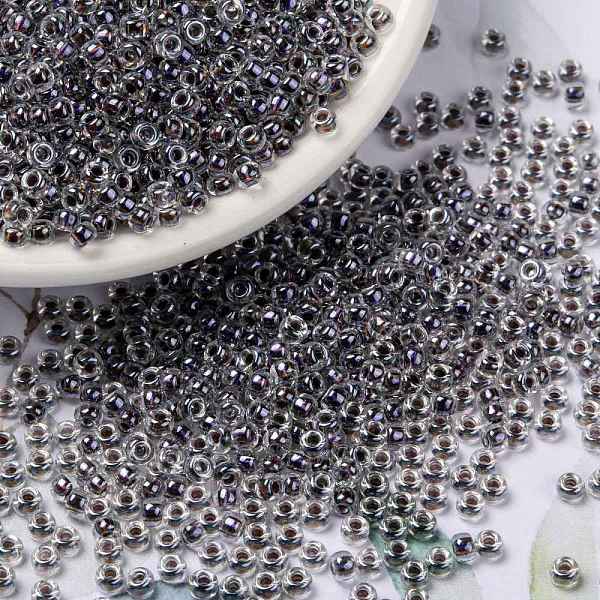 

PandaHall MIYUKI Round Rocailles Beads, Japanese Seed Beads, (RR3203) Magic Violet Lined Crystal, 8/0, 3mm, Hole: 1mm, about..., Purple