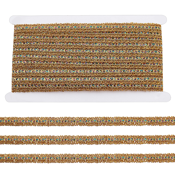 

PandaHall AHANDMAKER 14.76 Yards Metallic Polyester Ribbon, Gold Glitter Lace Ribbon, Metallic Braid Lace for Garland DIY Crafts, Party...