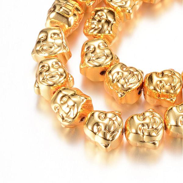 

PandaHall Electroplate Non-magnetic Synthetic Hematite Bead Strands, Buddha, Golden Plated, 8x8x7mm, Hole: 1mm, about 52pcs/strand, 16.2...