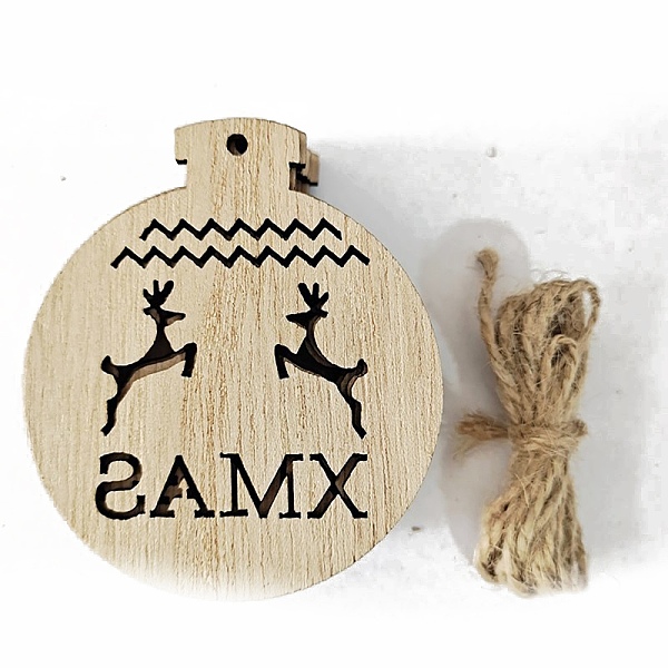

PandaHall Unfinished Wood Pendant Decorations, with Hemp Rope, for Christmas Ornaments, Christmas Bell, 7.2x6.1cm, 10pcs/bag Wood Christmas...