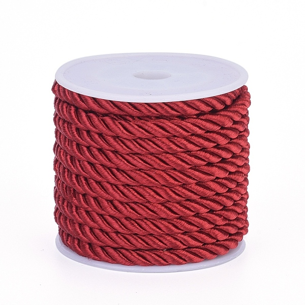 

PandaHall Polyester Cord, Twisted Cord, Brown, 5mm, about 4.37 yards(4m)/roll Polyester Brown