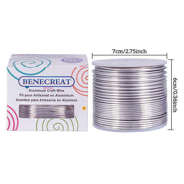 

PandaHall BENECREAT 15 Gauge/1.5mm Tarnish Resistant Jewelry Craft Wire 68m Bendable Aluminum Sculpting Metal Wire for Jewelry Craft Beading..., Gray