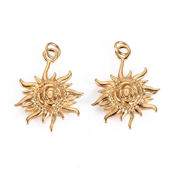

PandaHall 304 Stainless Steel Pendants, with Jump Rings, Sun, Real 14K Gold Plated, 19.5x14x3.5mm, Jump Ring: 3.8x0.5mm, 2.8mm inner...