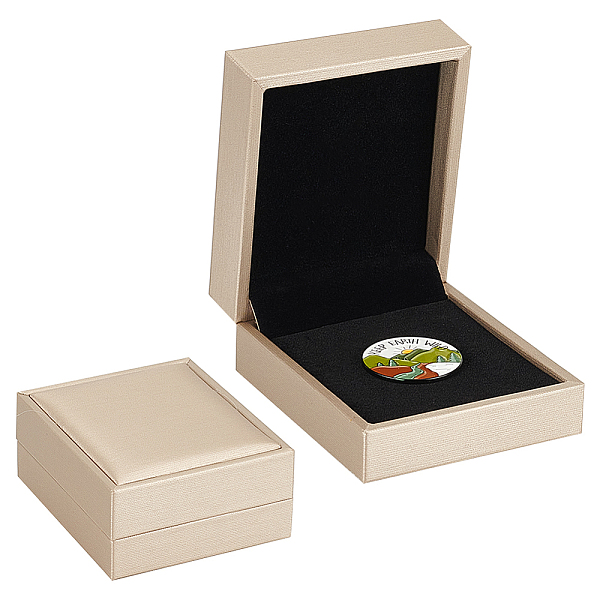 Rectangle PU Leather Badge Storage Gift Boxes