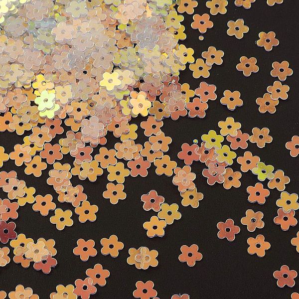 

PandaHall Plastic Sequins Beads, Sewing Craft Decorations, Plum Blossom, Clear AB, 5x5x0.3mm Plastic Flower White