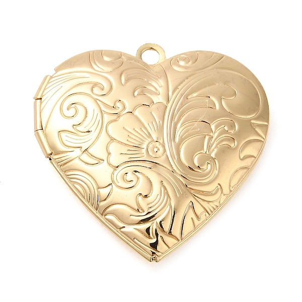 

PandaHall Brass Locket Pendants, Photo Frame Pendants for Necklaces, Cadmium Free & Lead Free, Heart with Flower Charm, Real 14K Gold Plated...