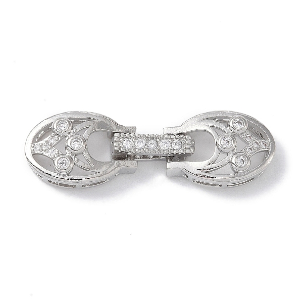 

PandaHall Rack Plating Brass Micro Pave Clear Cubic Zirconia Fold Over Clasps, Cadmium Free & Lead Free, Long-Lasting Plated, Platinum, 33mm...