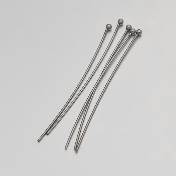 

PandaHall Brass Ball Head Pins, Gunmetal, 40mm, Pin: 0.8mm, 20 Gauge, about 3330pcs/500g Brass