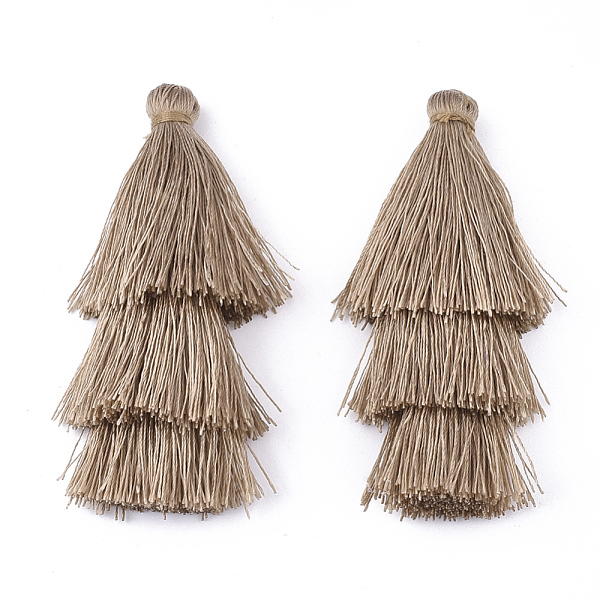 

PandaHall Polyester Tassel Big Pendant Decorations, BurlyWood, 65~72x25~28mm Polyester Orange