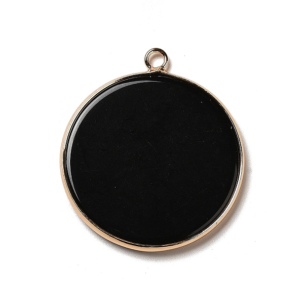 

PandaHall Natural Obsidian Pendants, Flat Round Charms, with Golden Plated Brass Frame, 35x31x3~3.5mm, Hole: 2.5mm Obsidian Flat Round