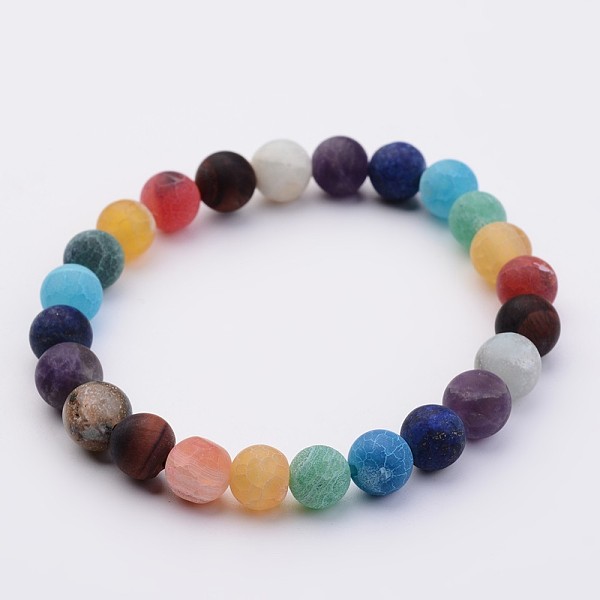 

PandaHall Natural Flower Amazonite & Gemstone Beads Stretch Bracelets, 2-1/8 inch(54mm) Amazonite