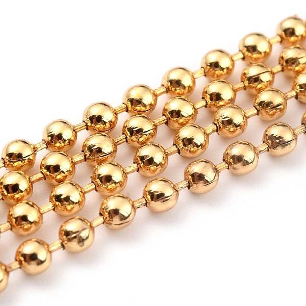 

PandaHall Handmade Brass Ball Chains, Soldered, with Spool, Gold, 2.5mm, 32.8 Feet(10m)/roll Brass Gold