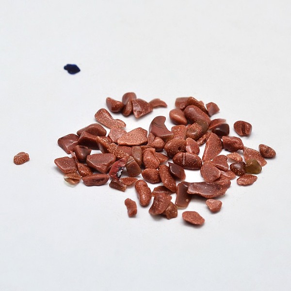 

PandaHall Synthetic Goldstone Beads, No Hole/Undrilled, Chip, 2~8x2~4mm, about 8500pcs/500g Goldstone Chip