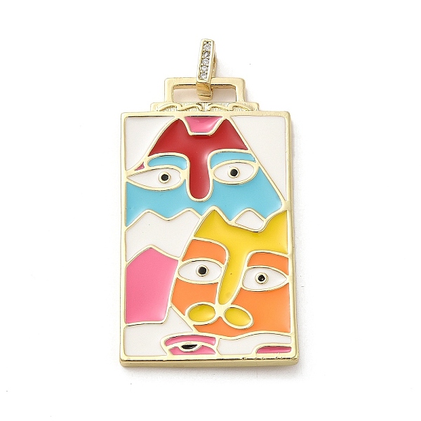 

PandaHall Brass Micro Pave Cubic Zirconia Pendant with Enamel, Rectangle, Colorful, 45.5x25.5x2.5mm, Hole: 4.5mm Brass+Cubic Zirconia+Enamel...