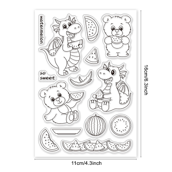 

PandaHall PVC Plastic Stamps, for DIY Scrapbooking, Photo Album Decorative, Cards Making, Stamp Sheets, Watermelon Pattern, 16x11x0.3cm...