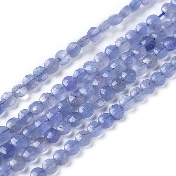 

PandaHall Natural Tanzanite Beads Strands, Faceted, Flat Round, 3.5~4.5x2~2.5mm, Hole: 0.5mm, about 98~107pcs/strand, 15.35 inch(39cm)long...