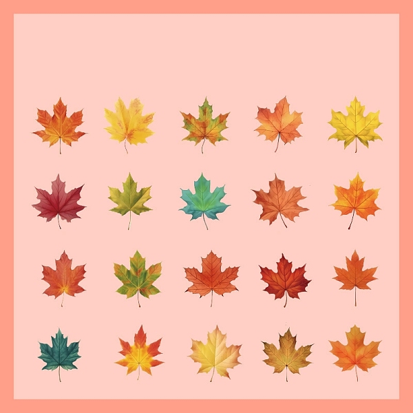 

PandaHall 40Pcs 20 Styles Autumn PET Waterproof Self Adhesive Leaf Stickers, for Scrapbooking, Travel Diary Craft, Orange Red, 20x50mm...