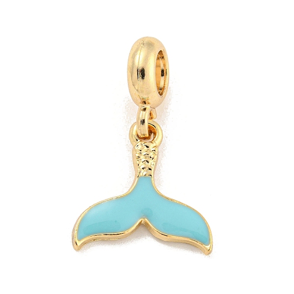 

PandaHall Rack Plating Alloy Enamel Fishtail European Dangle Charms, Large Hole Pendants, Golden, Cadmium Free & Nickel Free & Lead Free..., Cyan